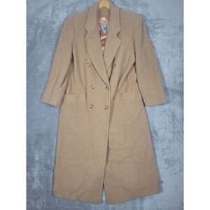 Marvin Richards J Percy Cashmere Trench Coat Women Size 12 Lord & Taylor Camel